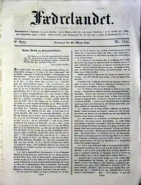 Image illustrative de l’article Fædrelandet