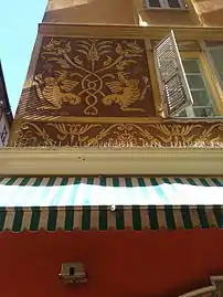 Façade de la maison dite « d'Adam et Ève » (1584), Nice.