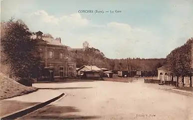 La gare, au début du XXe&nbsp;siècle.