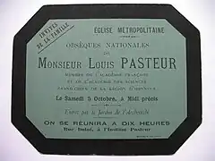 Louis Pasteur,5 octobre 1895.
