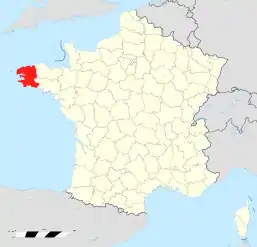 Localisation du&nbsp;Finistère en&nbsp;France