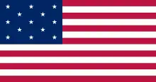 Le drapeau des États-Unis en 1798 lors de la découverte de l'atoll