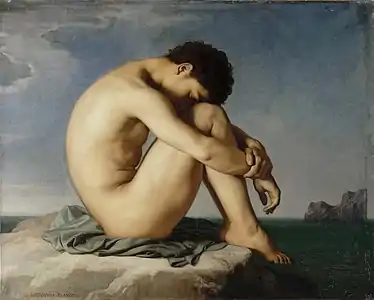 Jeune homme nu assis au bord de la mer, 1836, Paris, musée du Louvre.