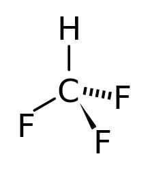 Skeletal structure of trifluoromethane.