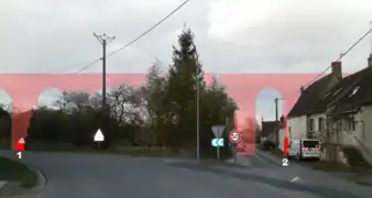 Vue hypothétique d'un aqueduc aérien et ses arcades replacés dans un plan moderne.