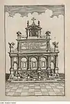 La fontaine sur une gravure de 1664, avant la modification de Carlo Fontana.