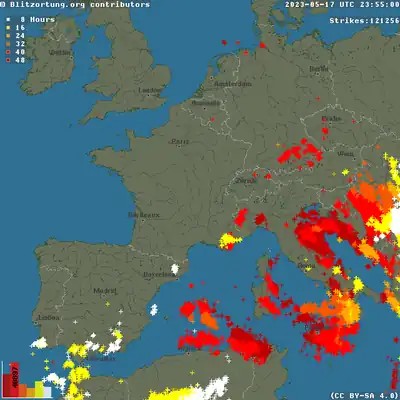 Foudre avec la tempête.