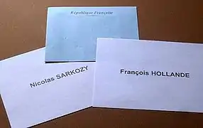 Bulletins de vote du second tour de l'élection présidentielle de 2012.