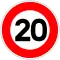 Limité à 20&nbsp;km/h.