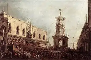 Le Doge de Venise assiste aux fêtes du Jeudi Gras sur la Piazzetta, musée du Louvre Paris