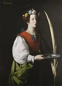 Sainte Lucie par Zurbarán, National Gallery of Art, Washington.