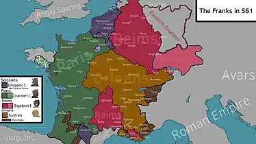 Le royaume de Bourgogne en 561