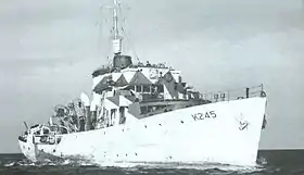 La corvette NCSM&nbsp;Fredericton&nbsp;(K245) en 1943