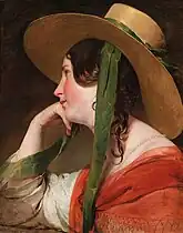 Friedrich von Amerling, Fille au chapeau de paille.