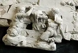 Combat des Horaces et des Curiaces. Marbre. Haut-relief. Basilique Æmilia, RomeVers 50 AEC