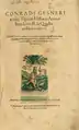 Frontispice d’Historiae animalium... (1554) de Conrad Gessner.