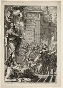 Frontiscipe de l'Histoire des guerres civiles de Davila