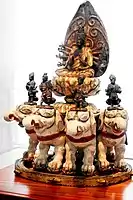 Fugen Enmei Samantabhadra. Bois peint, laqué et doré, H. 52&nbsp;cm. Époque d'Edo, style Kamakura