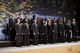 «&nbsp;Photo de famille&nbsp;» des participants au G8.