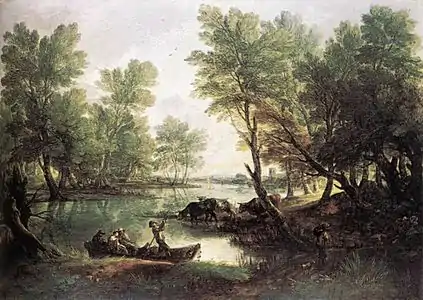 Thomas Gainsborough,Paysage près de King's Bromley, sur la rivière Trent, Staffordshire, 1768-1770