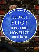 Plaque de George Eliot.