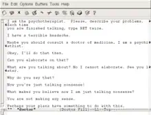 Exemple de conversation avec ELIZA