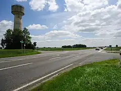 Emplacement de la gare de Champdeuil - Crisenoy à l'intersection entre la RN 36 et la D130