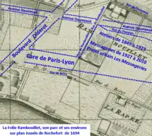 Site sur plan de 1694.