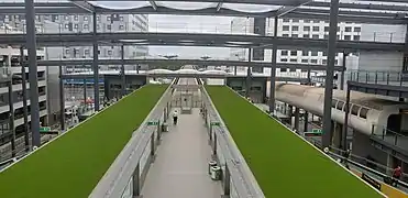 Vue aérienne de la station North Terminal de jour.