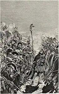 L'armée d'Hannon. Gravure de Champollion d'après Rochegrosse, 1900.