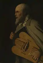 Le Vielleur, fragment d'une Réunion de musiciens, 85 × 58 cm, Bruxelles, musées royaux des Beaux-Arts de Belgique, vers 1620-1625