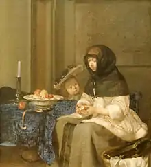 La Peleuse de pommes, Gerard ter Borch.