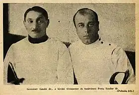 Sándor Pósta (à droit) en 1924.