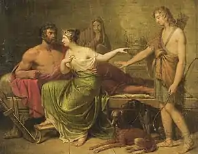 Hippolyte , Phèdre et Thésée, école allemande, XVIIIe&nbsp;siècle.