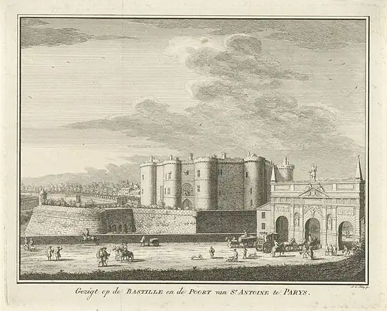 La porte Saint-Antoine et la Bastille au XVIIIe&nbsp;siècle