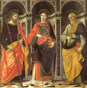 Ghirlandaio, Saint Stéphane entre les saints Jacques et Pierre.