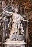 Statue colossale de saint Longin tenant la Sainte Lance, par Le Bernin (Rome, basilique Saint-Pierre).