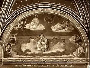 La scène avec repeints du XIXe&nbsp;siècle.