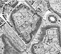 Le cirque dans la vallée de la Murcia, plan de Giovanni Battista Nolli, 1748.