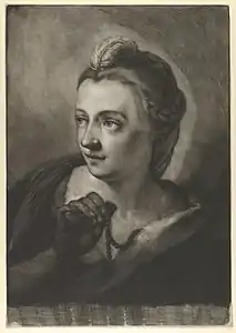 Girl Holding Up Her Necklace, 1760, Metropolitan Museum of Art.