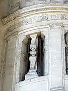 Détail de l'escalier hélicoïdal.