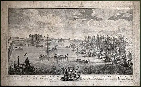 Prospetto del gran loggiato fatto erigere sulla sponda del mare dalla nazione olandese