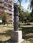 Statue moderne de Svetovid à Głogów en Pologne