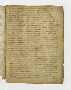 Glossaire d'Épinal, VIIIe siècle.