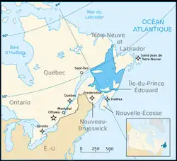 Carte du golfe du Saint-Laurent.