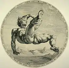 La Chute d'Icare, gravure de Hendrik Goltzius (1588).