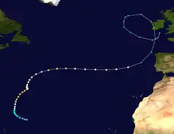 Parcours de l'ouragan Gordon