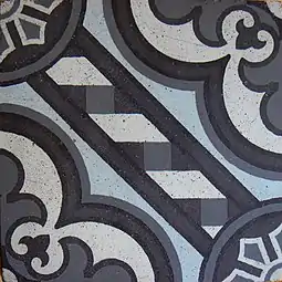 Manufacture Paul Charnoz, Paray-le-Monial, Carreau, XIXe&nbsp;siècle, grès cérame coloré dans l'épaisseur, localisation inconnue.