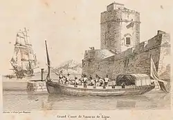 Le grand canot d'un vaisseau de ligne au début du XIXe siècle.