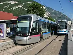 Photographie d'un tramwayàson  terminus.